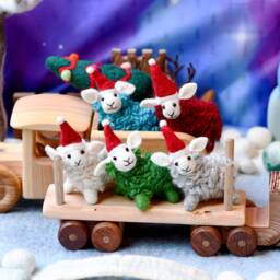 Felt Blue Sheep Christmas Hanging Ornament, Bauble Where Is The Green Sheep? Bookish Play - thumbnail 3