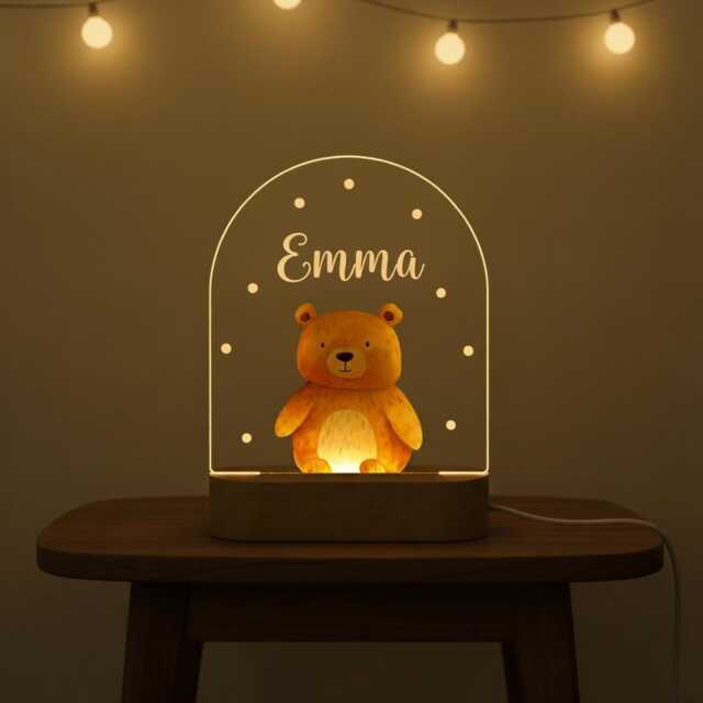 Personalised Baby Birthday Led Animal Lamp, Kids Night Light Gift, Safari Jungle Animals Light, Nursery Table Easter Gifts For - image 1