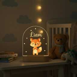Personalised Baby Birthday Led Animal Lamp, Kids Night Light Gift, Safari Jungle Animals Light, Nursery Table Easter Gifts For - thumbnail 3