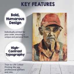 Elderly Labourer Portrait Rustic Watercolour Character Art Canvas Wall Print Decor Picture Ready To Hang - thumbnail 2