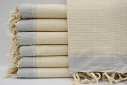 Turkish Towel, Beach Towel, Turkey Towel, Turkish Peshtemal, 40''x70'', Bath Towel, Hammam Towel, Cream Towel, Cotton Towel, B1-Jakar