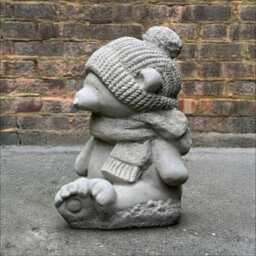 Stone Teddy Statue Concrete Bear Figurine Outdoor Winter Sculpture Garden & Home Decoration Bear Lover Gift Front Door Ornament - thumbnail 4