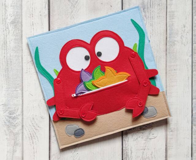 Montessori Busy Book Page Felt Crab Activity Toy - image 1