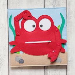 Montessori Busy Book Page Felt Crab Activity Toy - thumbnail 2