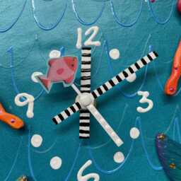 Mermaid Pendulum Wall Clock, Unique Clock, Handmade Clock, Sealife Clock, Beach House Decor, Ocean Decor, Ocean Decor, Fish Art - thumbnail 2