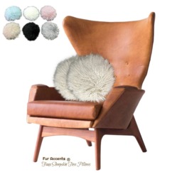 Faux Fur Pillow Pair - Shaggy Mongolian Llama Accent Pillows - thumbnail 1