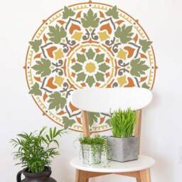 Cottage Garden Mandala Stencil - Mandala Wall Stencil Large Wall For Painting On Wood- Better Than Decal