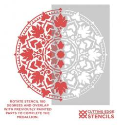 Cottage Garden Mandala Stencil - Mandala Wall Stencil Large Wall For Painting On Wood- Better Than Decal - thumbnail 4