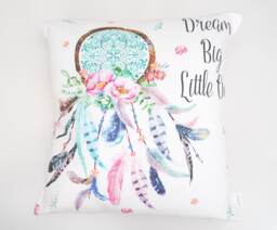 Dream Big Little One Pink Dreamcatcher Cushion Cover - thumbnail 1