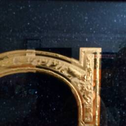 Gilded Glue Chipped Initial, Raised Mount Against A Black Smalt Backgroud - thumbnail 2