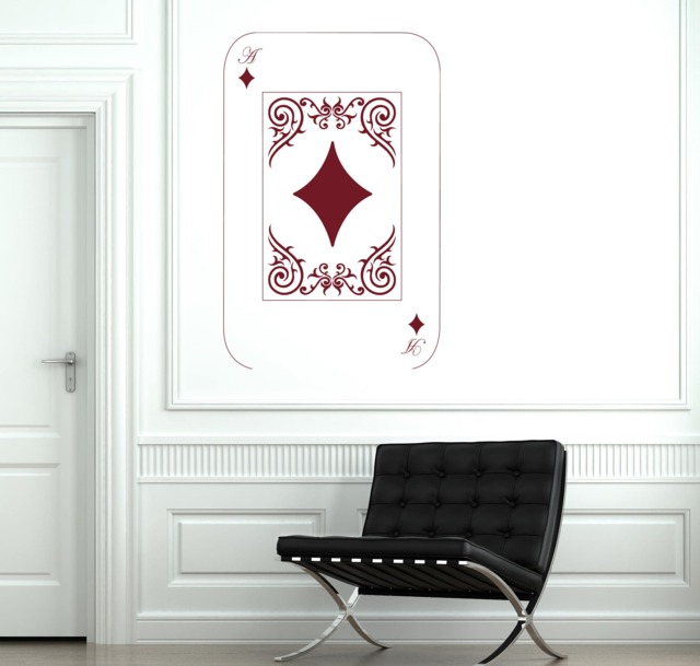 Wall Vinyl Decal Playing Cards Deck Ace Poker Casino Decor - #2685Dn - image 1