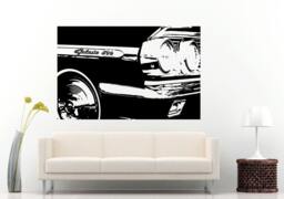 Classic Old School Antique American Muscle Sports Racing Fast Car Automobile Vehicle Wall Decal Vinyl Sticker Mural Room Decor L695 - thumbnail 1