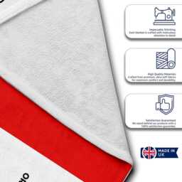 Personalised Photos England Flag Bath Beach Towel Three Lions Football Supporter St Georges Cross Sport Fan Holiday Gift Present For Him Her - thumbnail 3