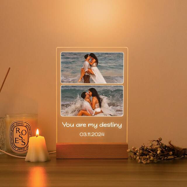 Personalized Night Light With Collage Photo, Led Photo Plaque Light, Gift For Girlfriend Boyfriend, Anniversary - image 1