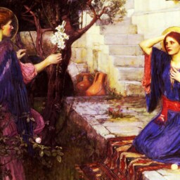 John William Waterhouse - The Annunciation, Stained Glass & Printing On Canvas - thumbnail 2