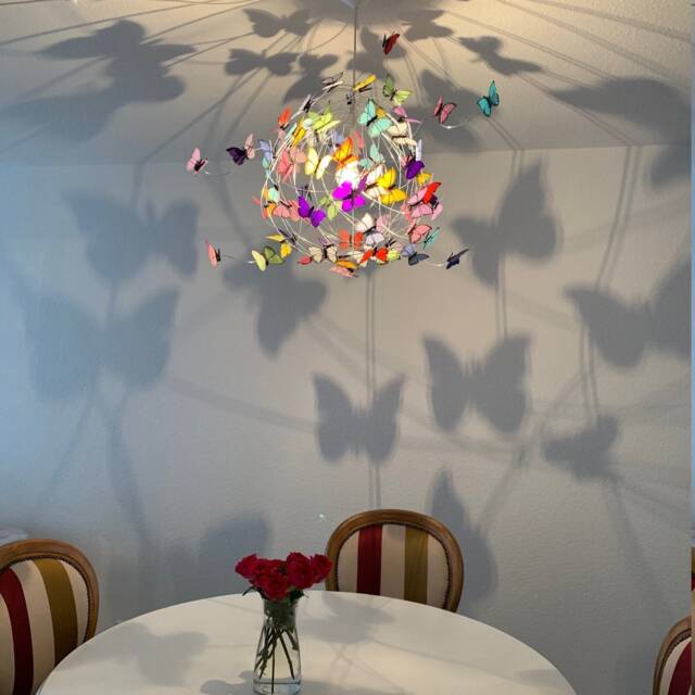 Rainbow Butterfly Chandelier Customizable Hanging Pendant Lamp - image 1