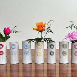 Handmade Ceramic Bud Vase Colorful Stoneware Single Stem Decor