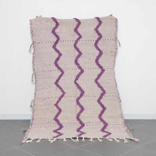 Purple Diamond Moroccan Rug Handwoven Berber Wool Carpet - 7, 8x5 Ft - image 1