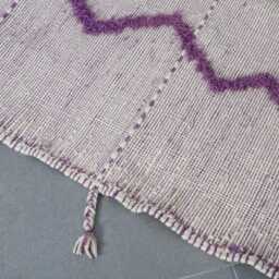 Purple Diamond Moroccan Rug Handwoven Berber Wool Carpet - 7, 8x5 Ft - thumbnail 2