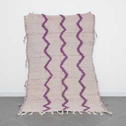 Purple Diamond Moroccan Rug Handwoven Berber Wool Carpet - 7, 8x5 Ft