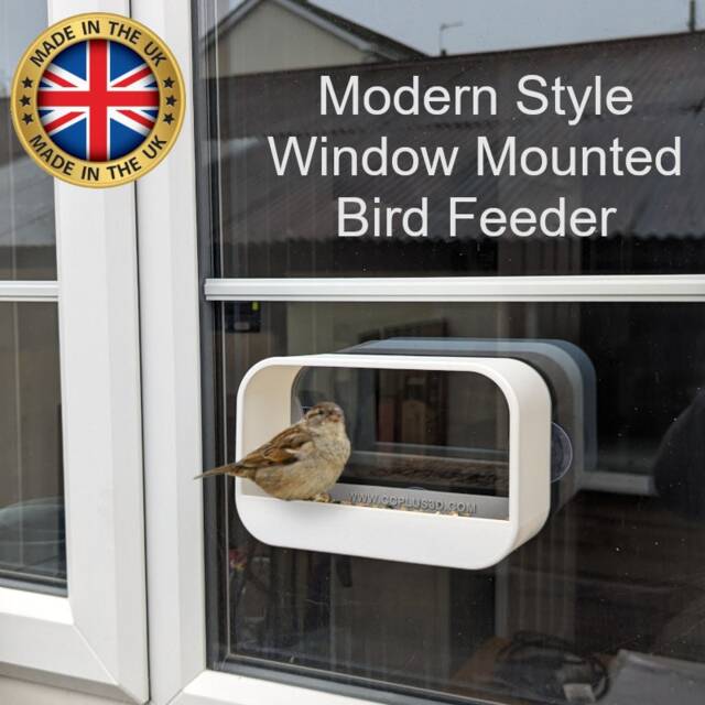 Large Modern Style Glass Window Mounted Bird Feeder Station With Strong Suction Pads - image 1