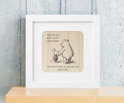 Cute Winnie The Pooh & Piglet Engraved Wood Art With Quotation Valentine's Day Gift - Unique For Girlfriend, Wife, Boyfriend, Husband - thumbnail 1