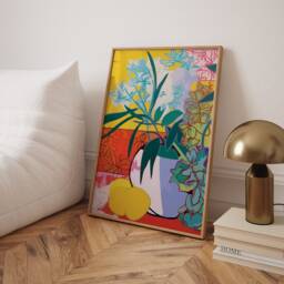 Matisse Inspired Flowers Poster - Abstract Floral Painting, Boho Home Decor - thumbnail 1