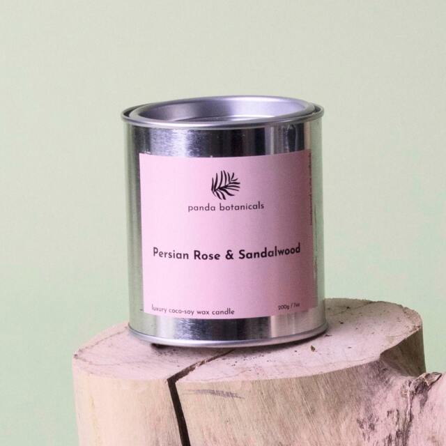 Rose & Sandalwood Candle For Relaxing Bath Gift Her Meditation Mood Setting Candle Calm Soy Natural Well Being Gift - image 1