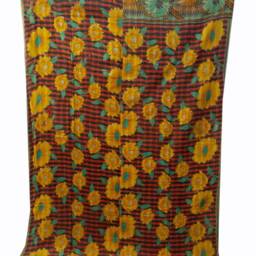 Vintage Kantha Quilt Handmade Reversible Bohemian Bedspread - 80x56 Inches - thumbnail 3
