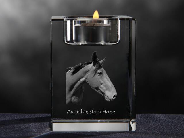 Australian Stock Horse, Crystal Candlestick With Horse, Souvenir, Decoration, Limited Edition, Collection - image 1
