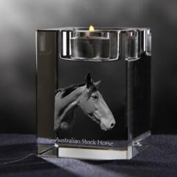 Australian Stock Horse, Crystal Candlestick With Horse, Souvenir, Decoration, Limited Edition, Collection - thumbnail 2