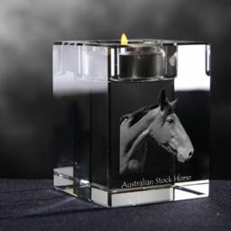 Australian Stock Horse, Crystal Candlestick With Horse, Souvenir, Decoration, Limited Edition, Collection - thumbnail 3
