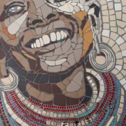 Mosaic Portrait Of A Maasai Bride - Wedding Day Wall Art - thumbnail 3
