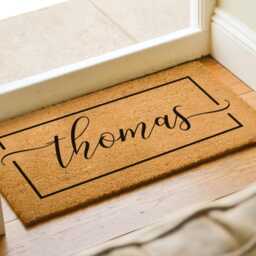 Custom Rug, Last Name Doormat, Housewarming Gift, Wedding Gift For Couple, Anniversary Personalized Family Doormat - thumbnail 2