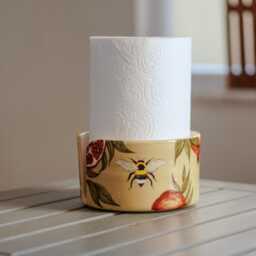 Handmade Ceramic Pomegranate Paper Towel Holder Freestanding Kitchen Decor - No Us Tariffs - thumbnail 3