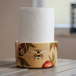 Handmade Ceramic Pomegranate Paper Towel Holder Freestanding Kitchen Decor - No Us Tariffs - thumbnail 2