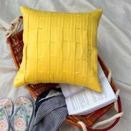 "Faux Suede Textured Pintuck Throw Pillow Cover, 16""x16" - thumbnail 3