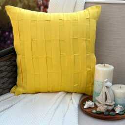 "Faux Suede Textured Pintuck Throw Pillow Cover, 16""x16" - thumbnail 2