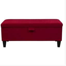 Notting Hill Plain Wine Velvet Fabric Storage Bench Ottoman - Bespoke British Made - thumbnail 3