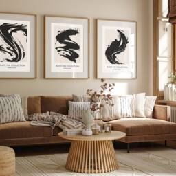 Neutral Abstract Art Prints, Modern Art, Brush Strokes, Wall , Set Of 3 A5, A4, A3 A3+ A2 Sizes, Fast Delivery - thumbnail 2