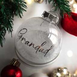 Personalised Feather Filled Christmas Bauble Memorial Gift, Gift Boxed - thumbnail 1