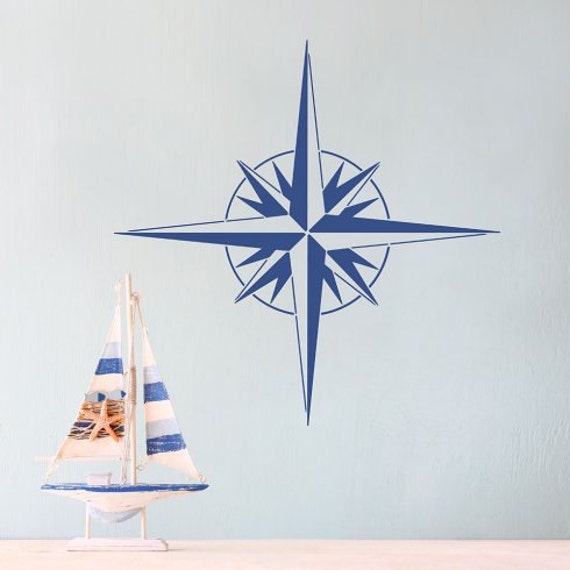 Explorer's Compass Stencil - Easier Than Decals Or Stickers Customizable Diy Wall Art For A Nautical Room Makeover - image 1