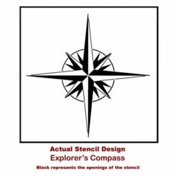 Explorer's Compass Stencil - Easier Than Decals Or Stickers Customizable Diy Wall Art For A Nautical Room Makeover - thumbnail 4