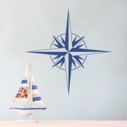 Explorer's Compass Stencil - Easier Than Decals Or Stickers Customizable Diy Wall Art For A Nautical Room Makeover - thumbnail 1