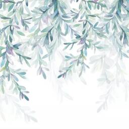 3D Willow Leaf Wallpaper, Green Watercolor Wall Mural - Peel & Stick - thumbnail 3