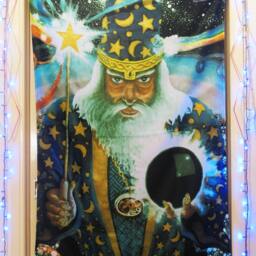 Merlin Uv Black Light Fluorescent Glow Psychedelic Art Backdrop Tapestry Wall Hanging Home Club Trance Party Festival Deco Dark Magus Warloc - thumbnail 2