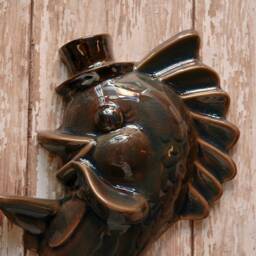 Small Fry Nautical Retro Steampunk Fish Top Hat Wall Hanging Ocean Beach House Conversation Art Studio Decor Design - thumbnail 3