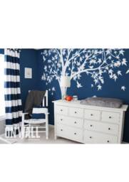 Large White Maple Tree Vinyl Wall Decal With Birds - Nature Inspired Home & Office Decor Easy To Apply Remove - K024B