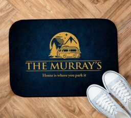 Personalised Motorhome Mat - Campervan Door Mat Blue Grunge 44cm X 32cm Ps950
