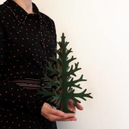 Rustic Wooden Table Top Christmas Tree - Festive Holiday Decoration, 30cm/11.8In - thumbnail 2